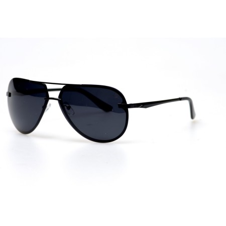 Водительские сонцезащитные очки авиатор 11058 чёрные с чёрной линзой 