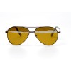 Водительские сонцезащитные очки авиатор 11061 коричневые с жёлтой линзой 