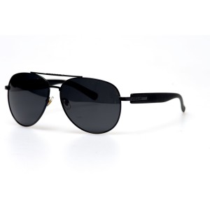 Водительские сонцезащитные очки авиатор 11067 чёрные с чёрной линзой 