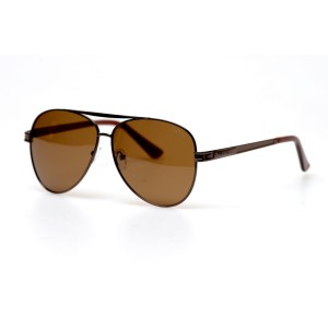 Водительские сонцезащитные очки авиатор 11088 коричневые с коричневой линзой 