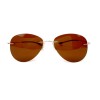 Водительские сонцезащитные очки авиатор 12093 серебряные с коричневой линзой 