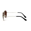 Cонцезахисні окуляри для водіїв авіатор 12095 срібні з коричневою лінзою 