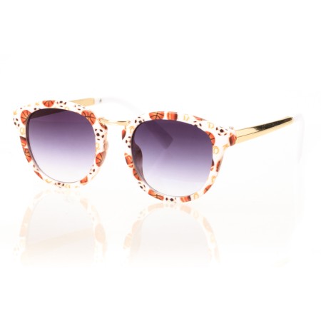 Дитячі сонцезахисні окуляри 8129 коричневі з фіолетовою лінзою 