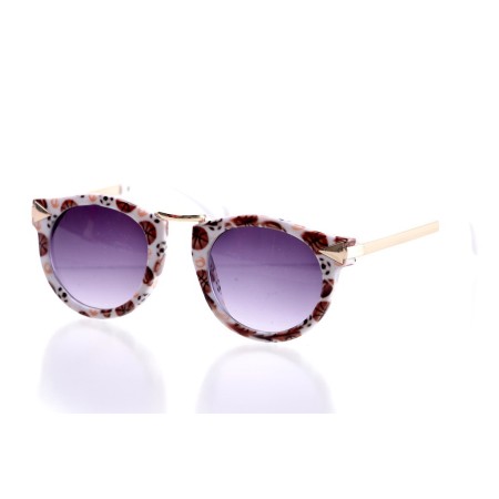 Дитячі сонцезахисні окуляри 10457 принт з фіолетовою лінзою 