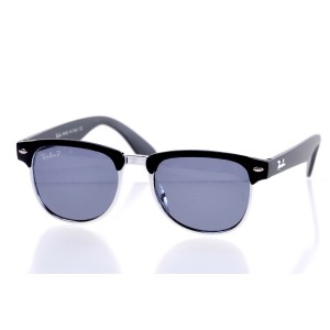 Детские сонцезащитные очки 10460 чёрные с чёрной линзой 