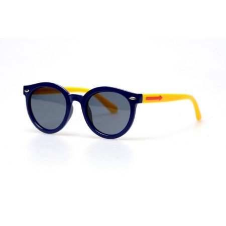 Дитячі сонцезахисні окуляри 10725 чорні з синьою лінзою 
