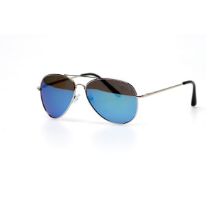 Детские сонцезащитные очки 10739 серые с синей линзой 