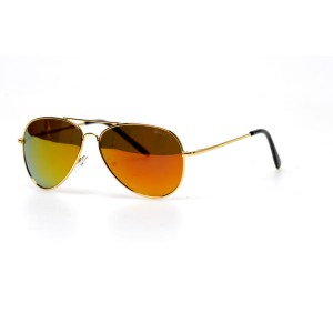 Дитячі сонцезахисні окуляри 10740 золоті з помаранчевою лінзою 