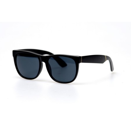 Детские сонцезащитные очки 11031 чёрные с чёрной линзой 