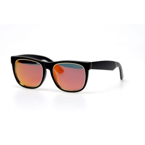 Детские сонцезащитные очки 11033 чёрные с оранжевой линзой 