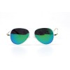 Детские сонцезащитные очки 11035 прозрачные с зелёной линзой 
