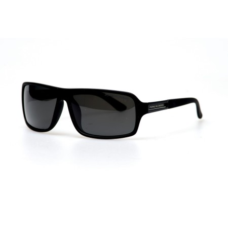 Мужские сонцезащитные очки 10930 чёрные с чёрной линзой 