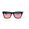 Детские сонцезащитные очки 11045 чёрные с розовой линзой 