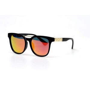 Детские сонцезащитные очки 11046 чёрные с оранжевой линзой 