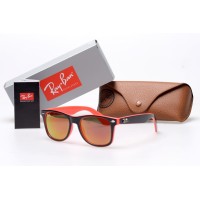 Ray Ban Wayfarer сонцезащитные очки 10694 розовые с оранжевой линзой  фото