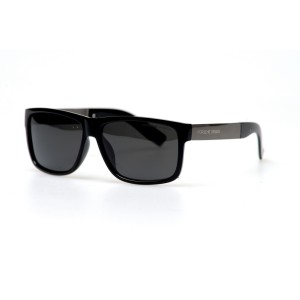 Мужские сонцезащитные очки 10936 чёрные с чёрной линзой 