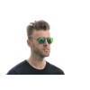 Ray Ban Round Metal (круглые) сонцезащитные очки 9323 чёрные сзелёной линзой 