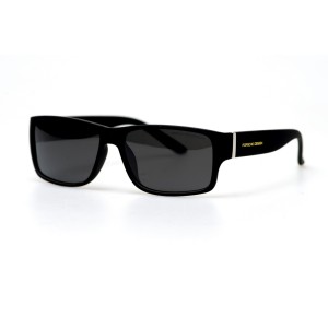 Мужские сонцезащитные очки 10942 чёрные с чёрной линзой 
