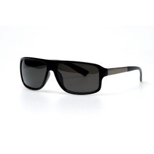Мужские сонцезащитные очки 10944 чёрные с чёрной линзой 