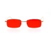 Мужские сонцезащитные очки 11307 золотые с красной линзой 