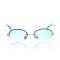 Іміджеві сонцезахисні окуляри 10096 золоті з блакитною лінзою . Photo 2
