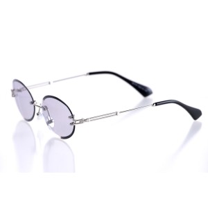 Имиджевые сонцезащитные очки 10097 серебряные с серой линзой 