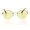 Имиджевые сонцезащитные очки 10325 золотые с зелёной линзой . Photo 2