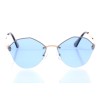 Іміджеві сонцезахисні окуляри 10328 золоті з синьою лінзою 