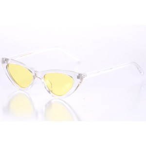 Имиджевые сонцезащитные очки 10331 прозрачные с жёлтой линзой 