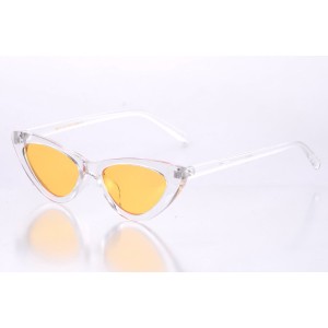 Имиджевые сонцезащитные очки 10332 прозрачные с жёлтой линзой 