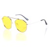 Іміджеві сонцезахисні окуляри 10338 білі з жовтою лінзою 