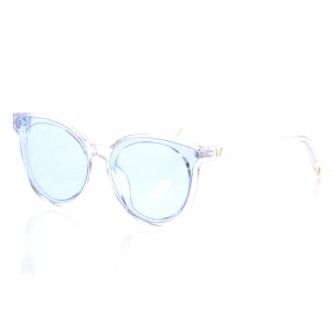 Имиджевые сонцезащитные очки 10343 прозрачные с голубой линзой 