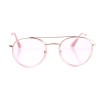 Іміджеві сонцезахисні окуляри 10344 золоті з рожевою лінзою 