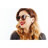 Женские сонцезащитные очки 6955 коричневые с коричневой линзой 