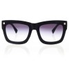 Женские сонцезащитные очки 7448 чёрные с фиолетовой линзой 