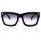 Женские сонцезащитные очки 7448 чёрные с фиолетовой линзой . Photo 2