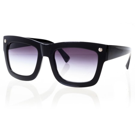 Жіночі сонцезахисні окуляри 7448 чорні з фіолетовою лінзою 