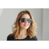 Женские сонцезащитные очки Капли 7428 чёрные с серой линзой 