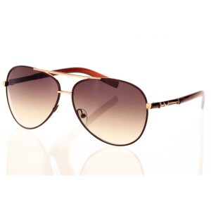 Жіночі сонцезахисні окуляри Краплі 8347 бронзові з коричневою лінзою 