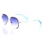 Жіночі сонцезахисні окуляри Краплі 10107 срібні з синьою лінзою . Photo 1