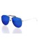 Жіночі сонцезахисні окуляри Краплі 10246 срібні з синьою лінзою . Photo 1