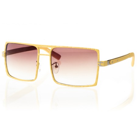 Жіночі сонцезахисні окуляри Класика 5027 жовті з коричневою лінзою 