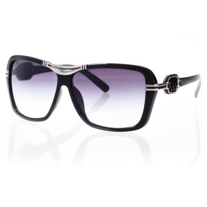 Женские сонцезащитные очки Классика 5039 чёрные с фиолетовой линзой 