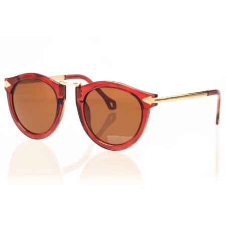 Женские сонцезащитные очки 7991 коричневые с коричневой линзой 