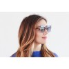 Женские сонцезащитные очки 8352 металлик с фиолетовой линзой 
