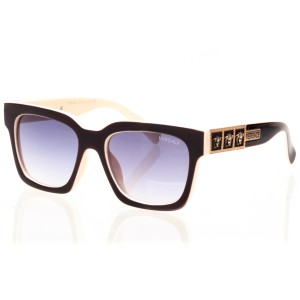 Женские сонцезащитные очки Классика 8401 чёрные с серой линзой 