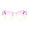Женские сонцезащитные очки Классика 10098 золотые с розовой линзой . Photo 2