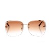 Жіночі сонцезахисні окуляри Класика 10099 золоті з коричневою лінзою 