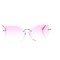 Женские сонцезащитные очки Классика 10112 серебряные с розовой линзой . Photo 2