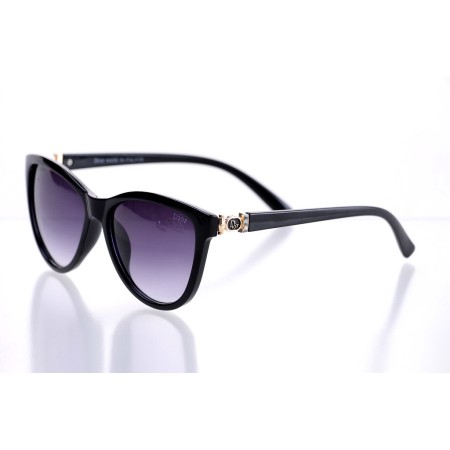 Жіночі сонцезахисні окуляри Класика 10128 чорні з чорною лінзою 